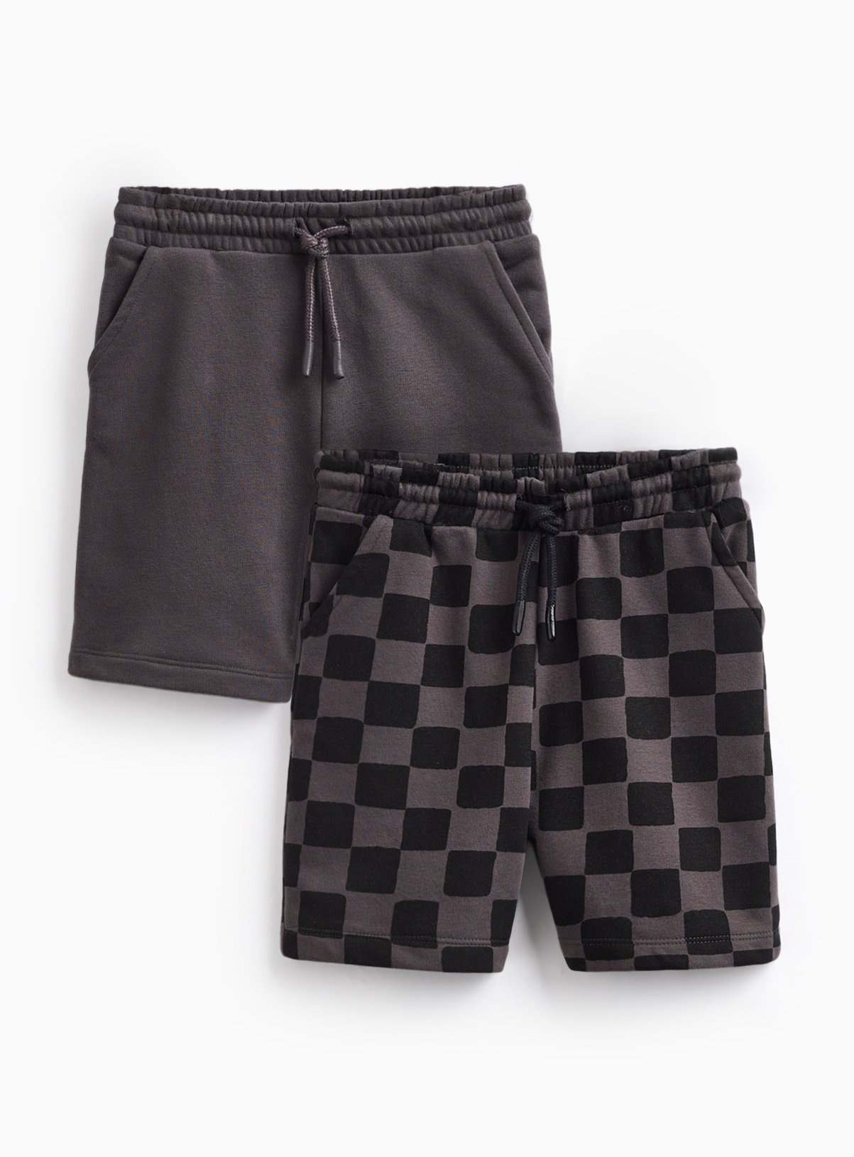 Brown & Checkerboard Print Shorts 2 Pack 11 years - Image 1 thumbnail